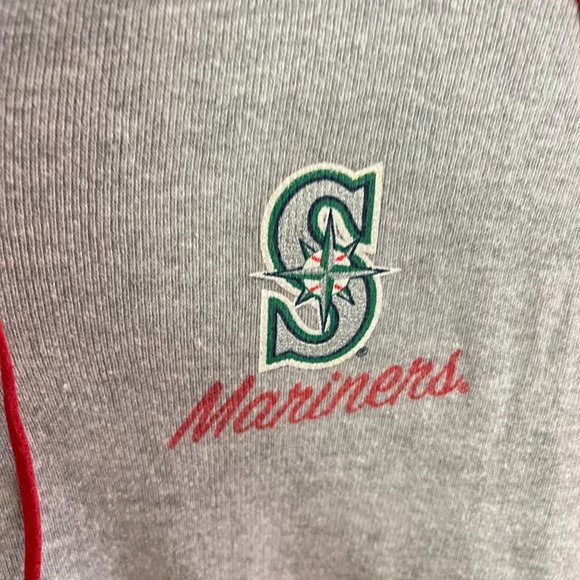 Mariners lace-up 3/4 raglan t-shirt Red Gray Women's size M Vintage - Picture 6 of 7